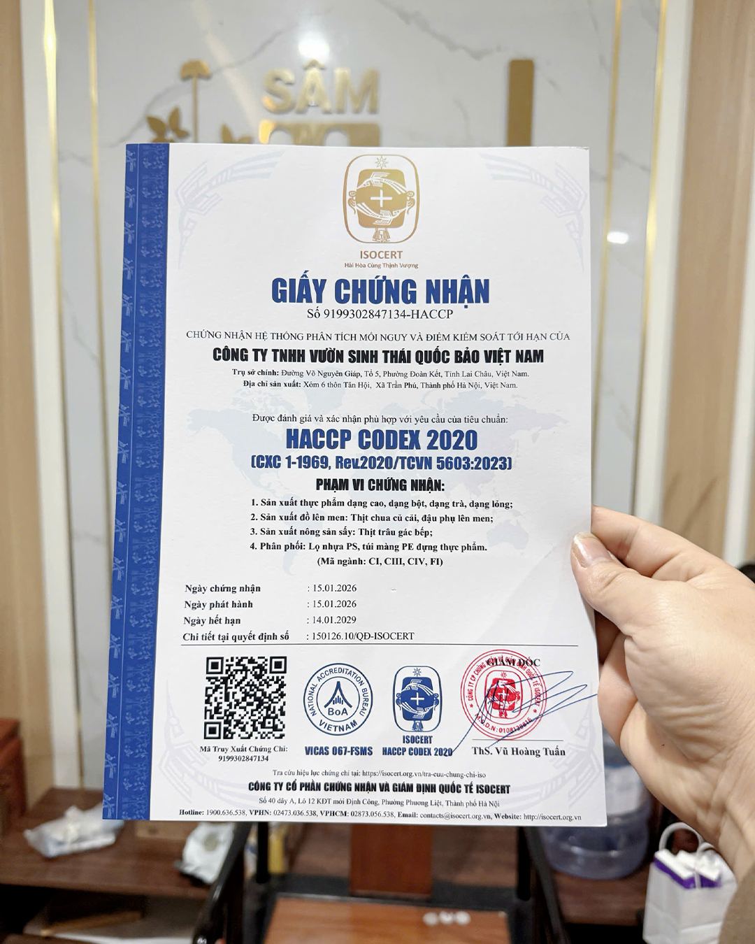 Thông tin pháp lý sản phẩm Sâm An Đường - Ảnh 1