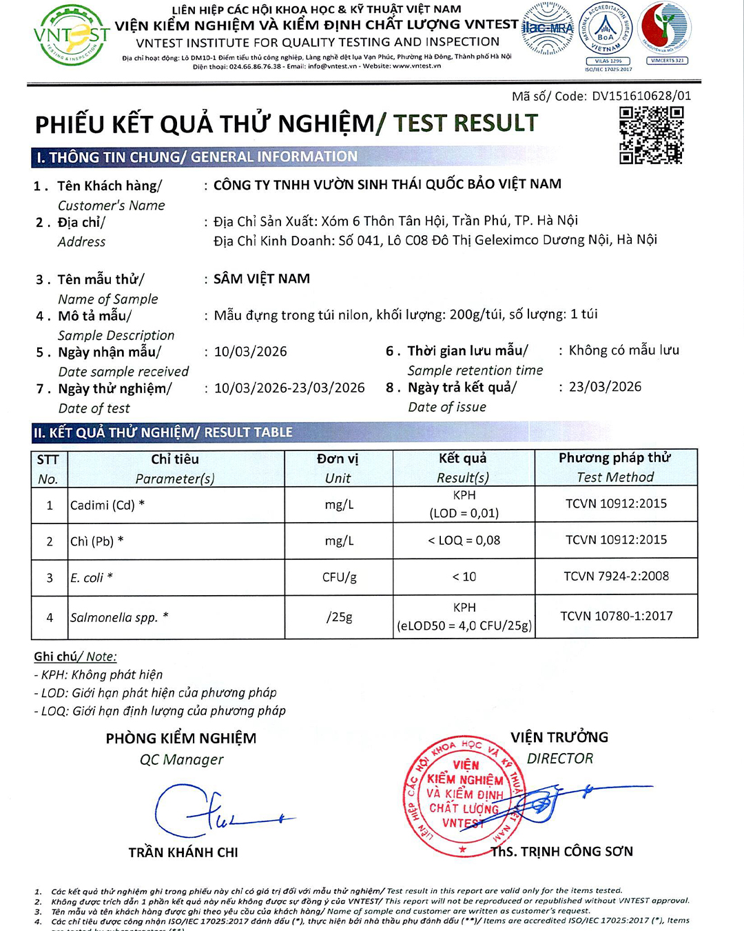 Thông tin pháp lý sản phẩm Sâm An Đường - Ảnh 8